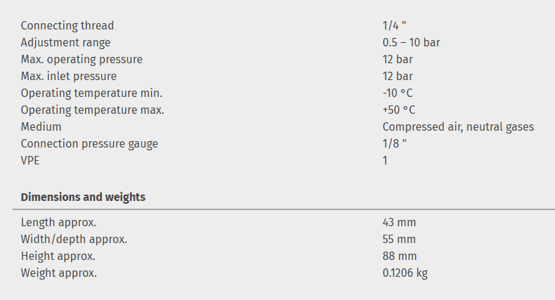 Pressure regulator 1/4" 12 bar - Image 2