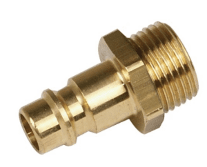 Plug-in nipple with outside thread