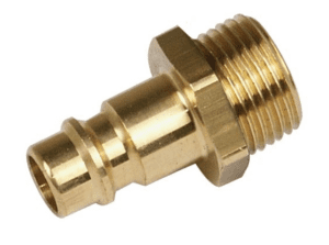 Plug-in nipple with outside thread