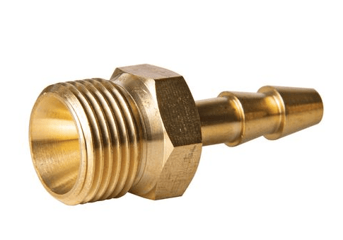 Hose barb with outside thread