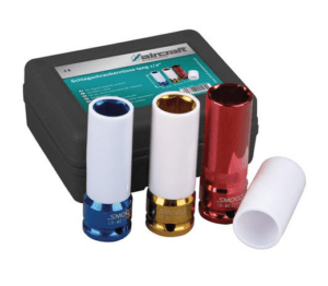 Impact wrench nuts set  1/2" long 3 pcs