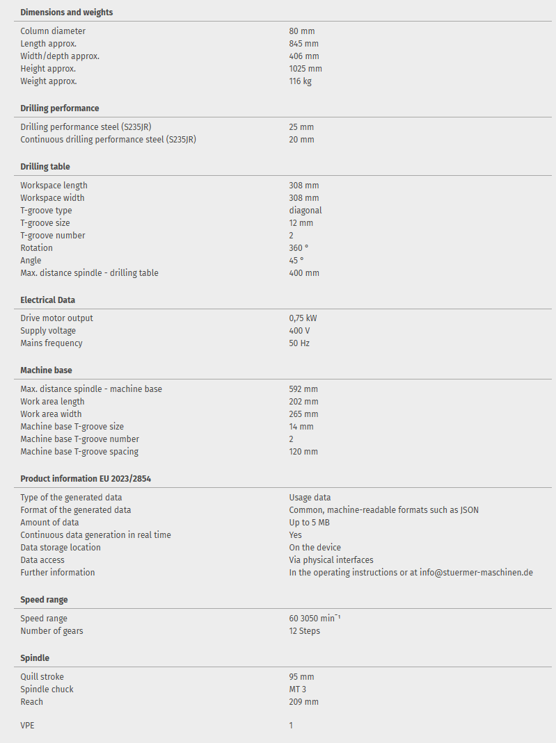 Bench drill OPTIdrill DP 26V-T - Image 6