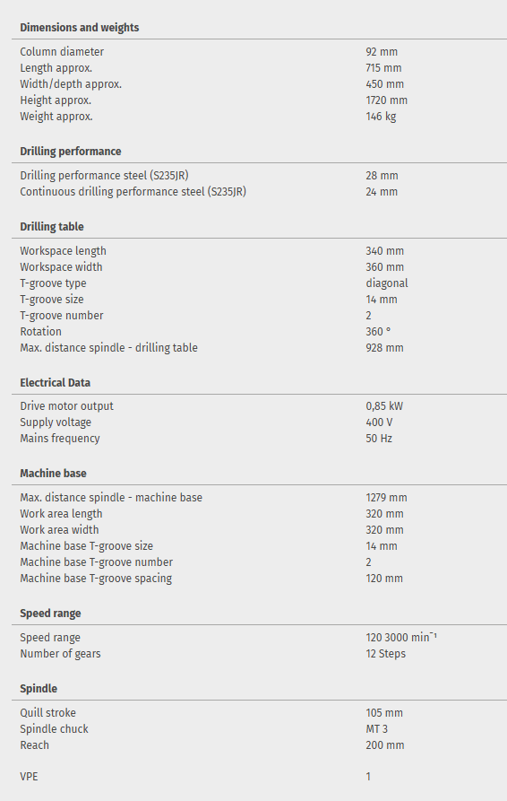 Upright drill OPTIdrill DH 28FS - Image 6