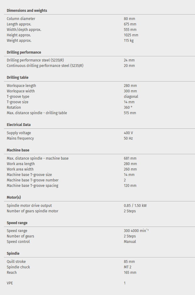 Bench drill OPTIdrill DH 24BV - Image 6