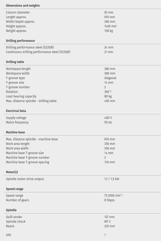 Bench drill OPTIdrill DH 26GT - Image 4
