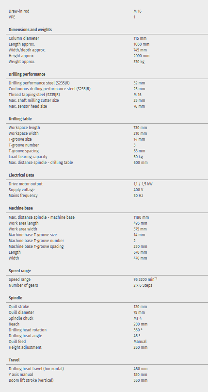 Pillar gear drill with cross table OPTIdrill DH 40CT - Image 5
