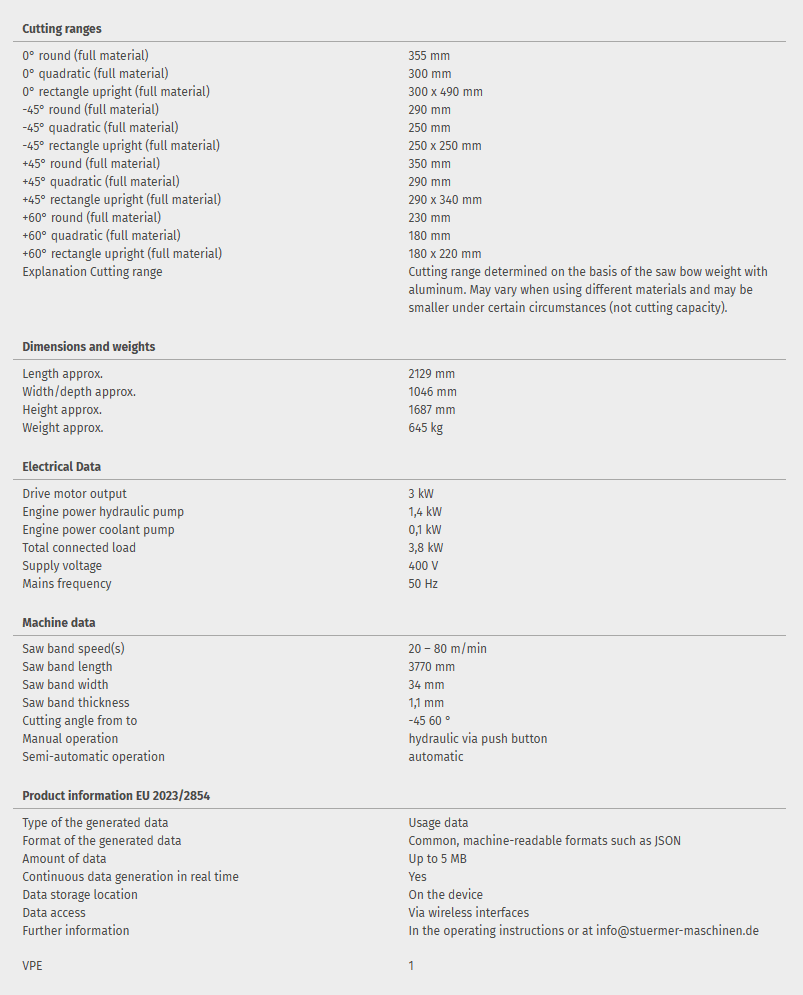 Double mitre metal band saw OPTIsaw SD 500AV - Image 4